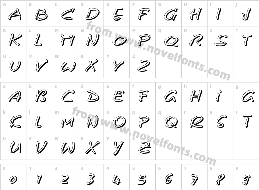 Cerberix Shadow ItalicCharacter Map