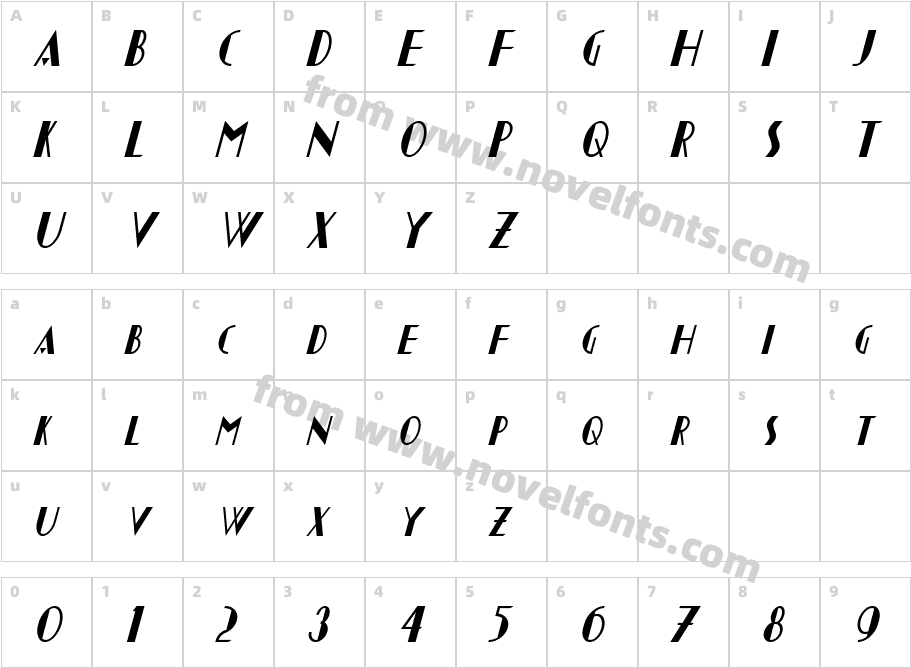 Chapleau ItalicCharacter Map