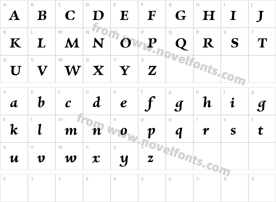 Charpentier Renaissance Demi Re ObliqueCharacter Map