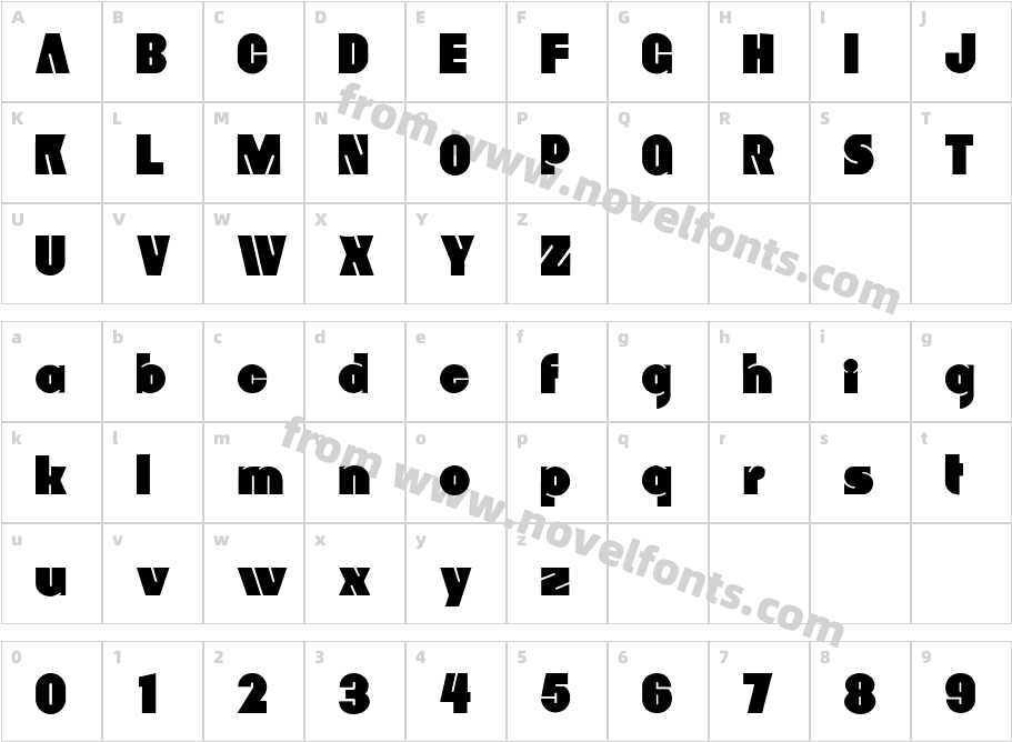 Chesty RegularCharacter Map