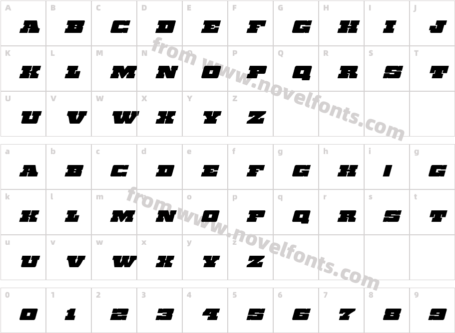 Chicago Express Title ItalicCharacter Map