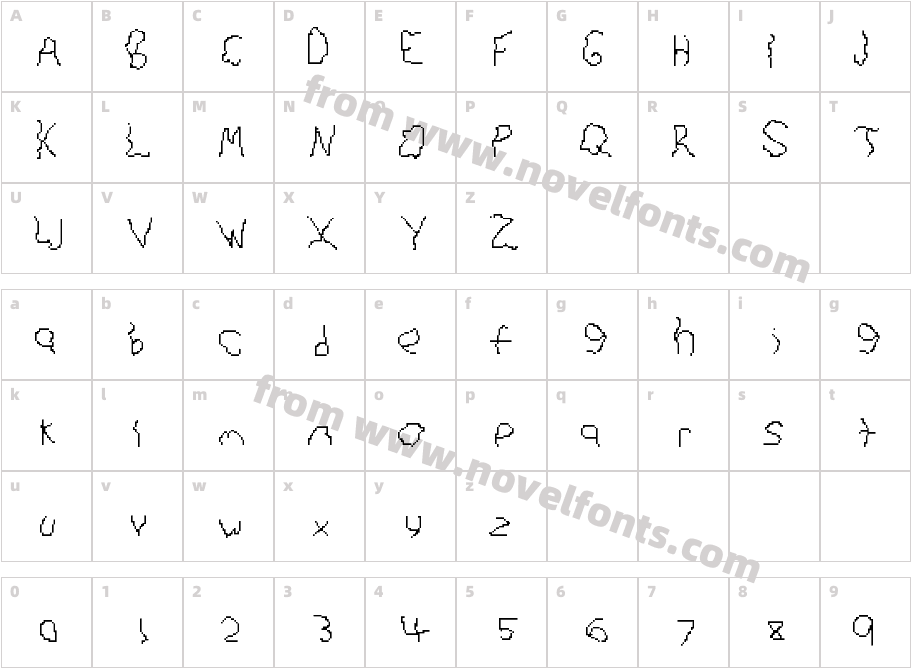 Child Scribble RegularCharacter Map