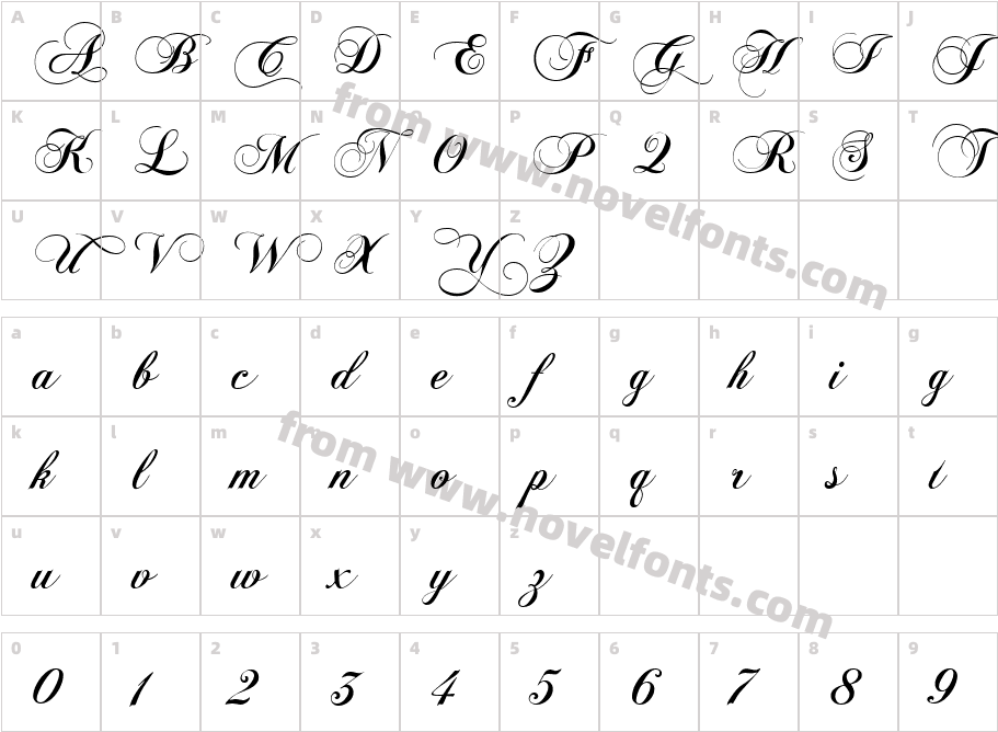 Chopin ScriptCharacter Map