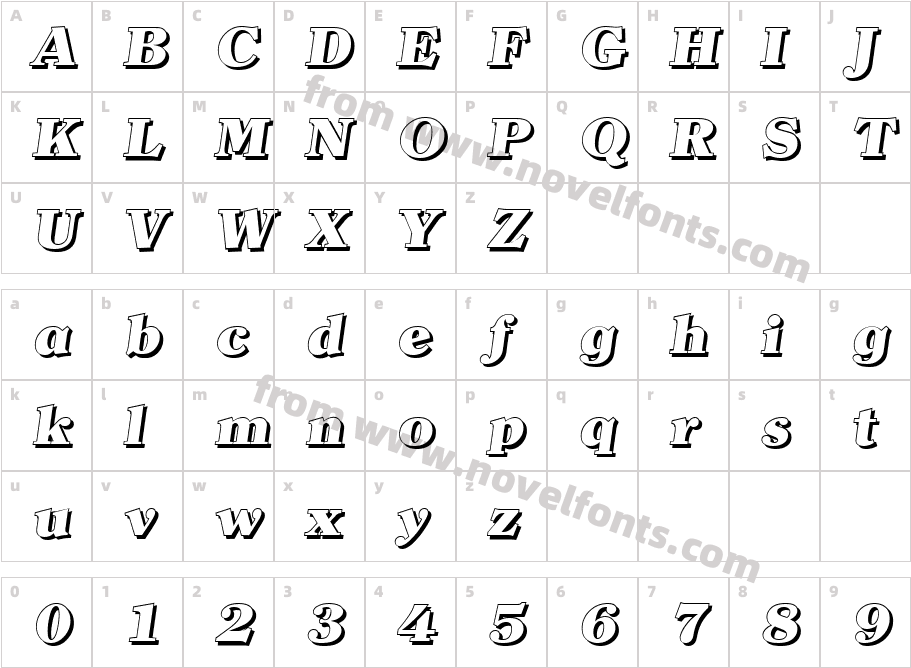 Christian Becker Shadow Heavy ItalicCharacter Map