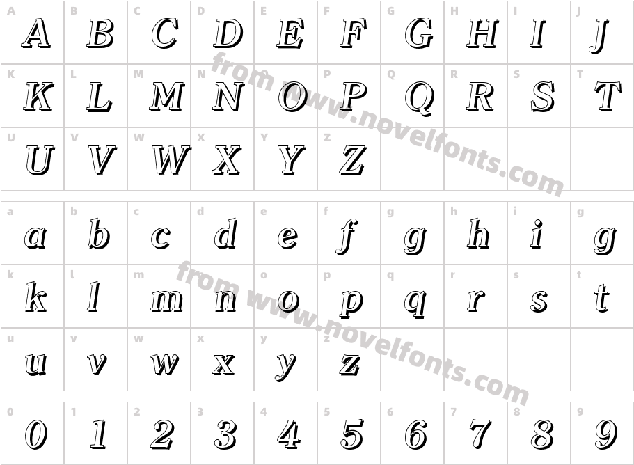 Christian Becker Shadow Medium ItalicCharacter Map