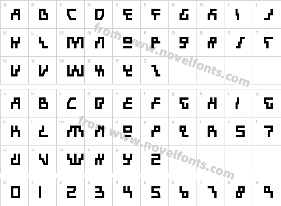 Beam Rider BoldCharacter Map