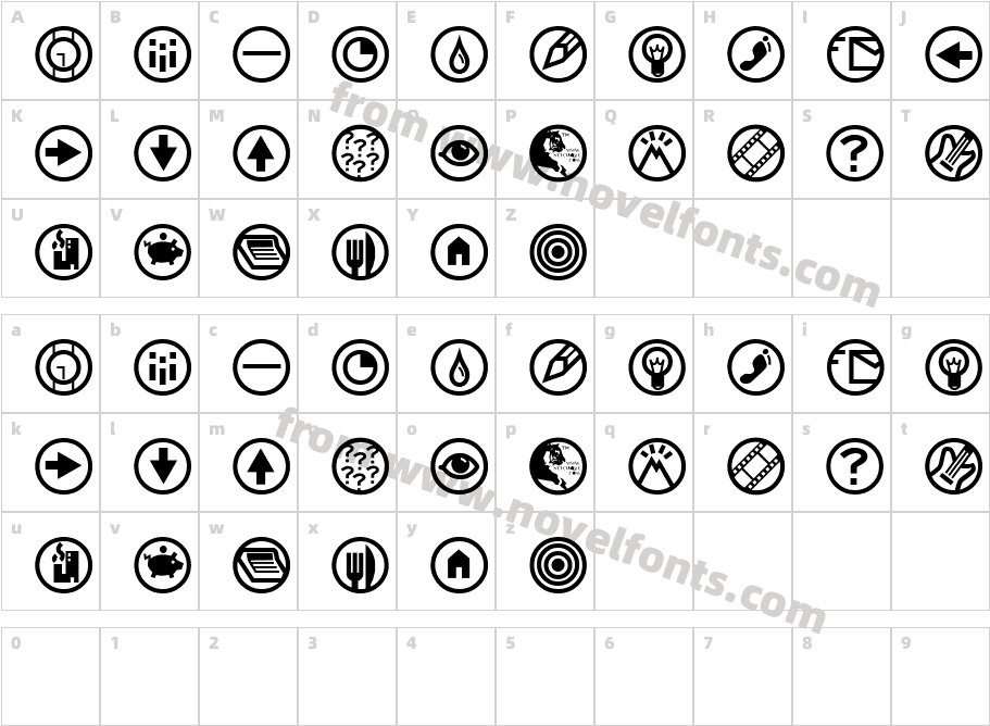 Cirquel(demo)Character Map