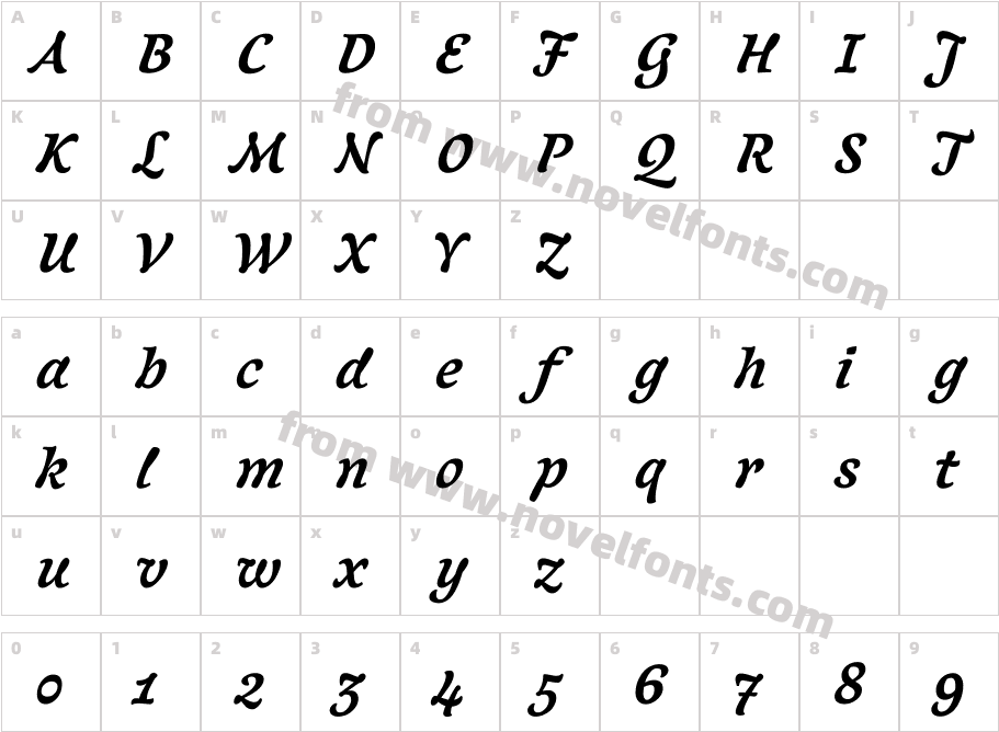 Clara RegularCharacter Map