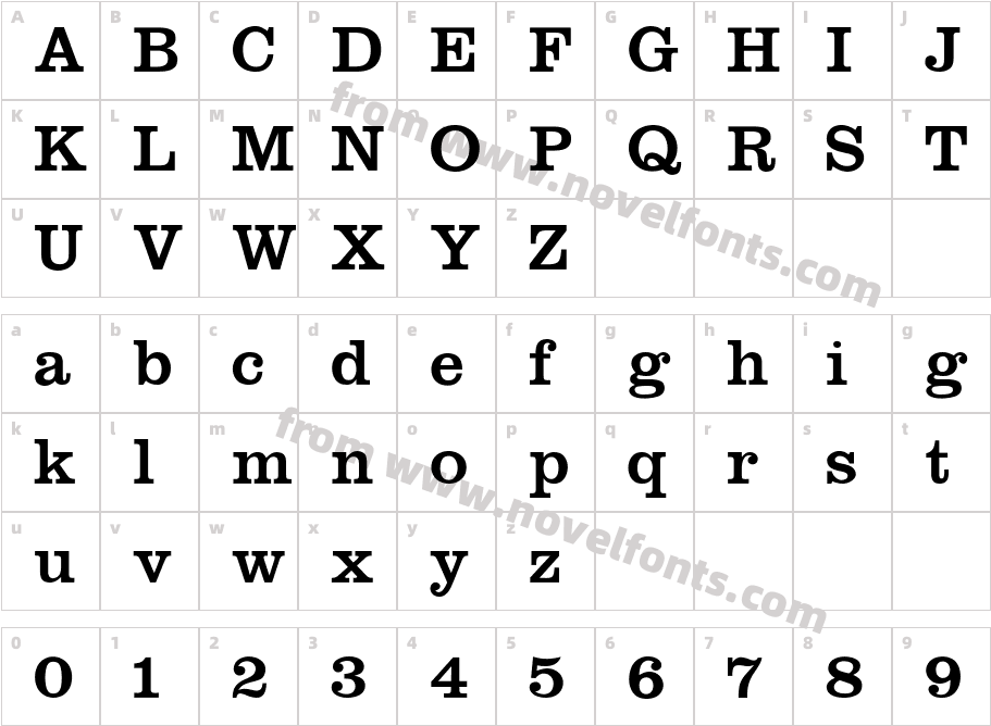 Clarendon BoldCharacter Map