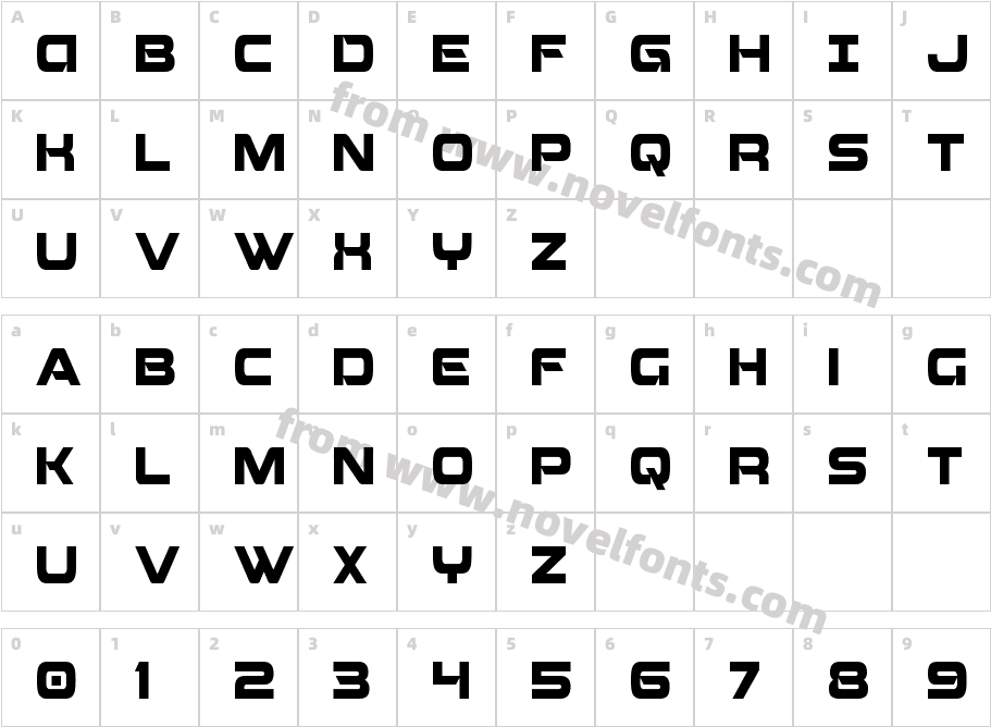 Beam Weapon CondensedCharacter Map