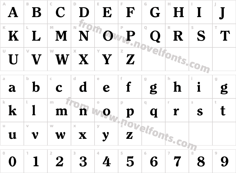 Clarity Serif Heavy SF BoldCharacter Map