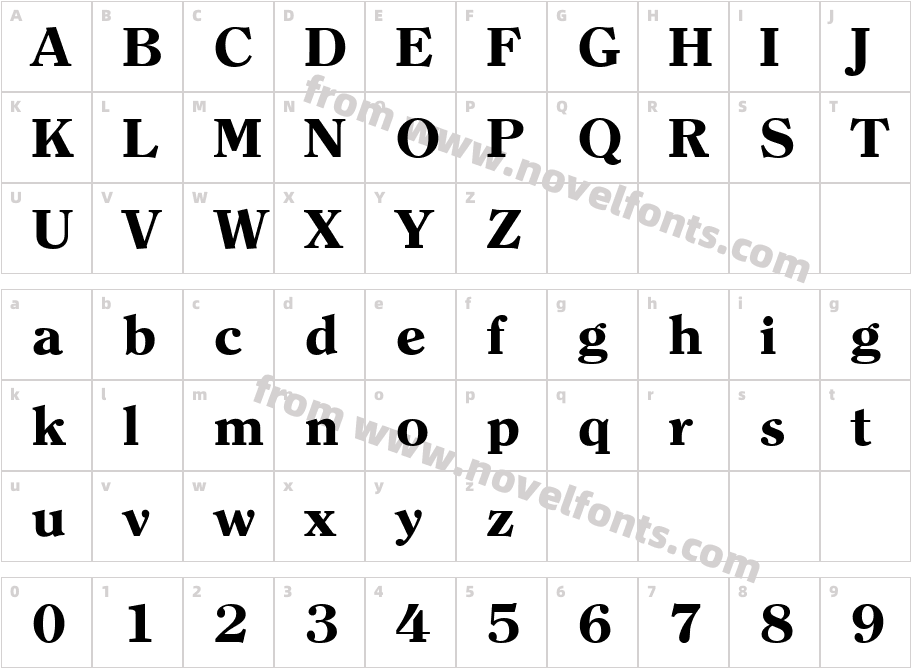 Clearface Serial Extra Bold RegularCharacter Map