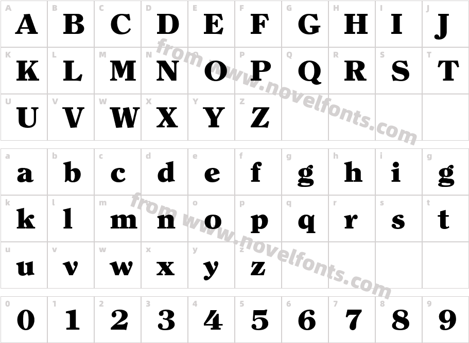 Clearface Serial Heavy RegularCharacter Map