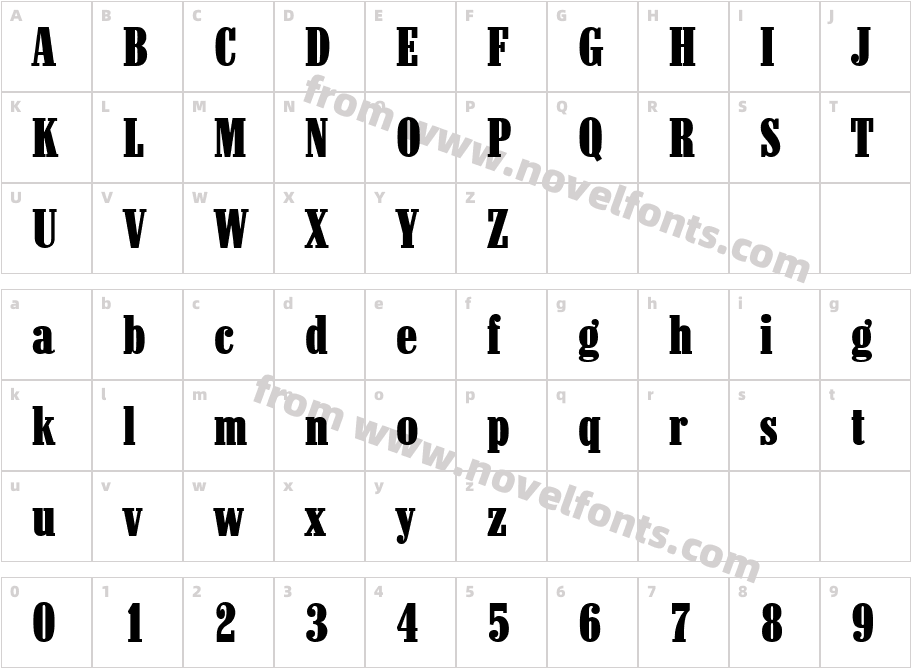 Colonel Serial Heavy RegularCharacter Map