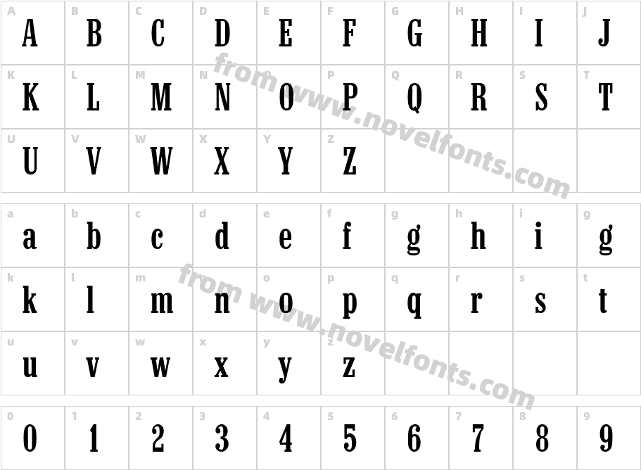 Colonel Serial Medium RegularCharacter Map