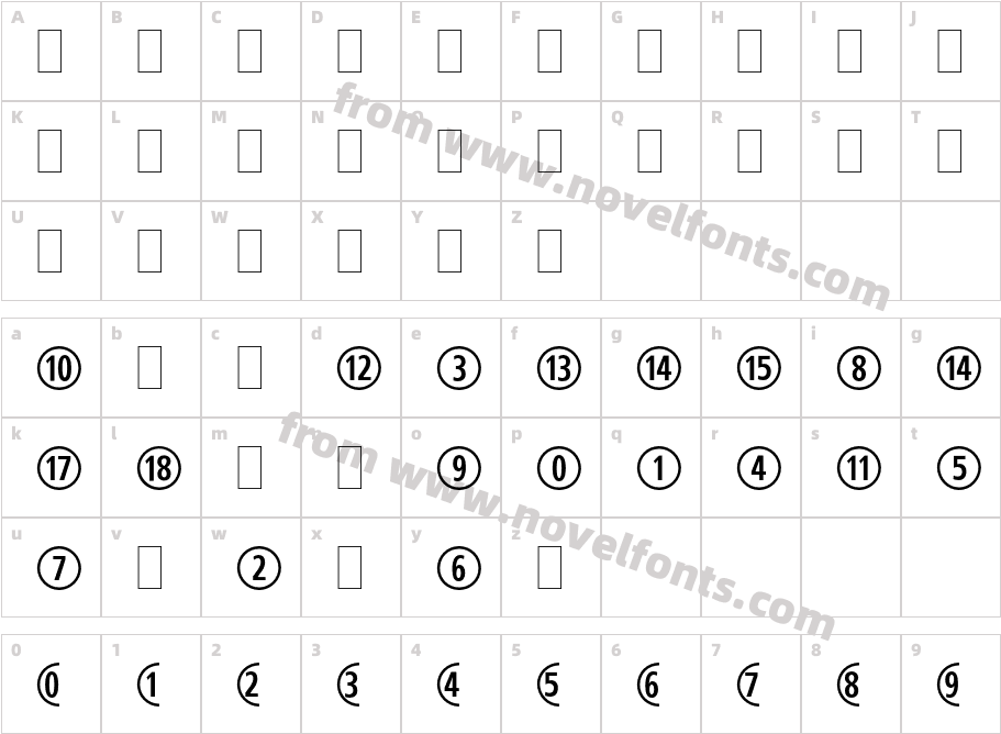 Combi Numerals LtdCharacter Map