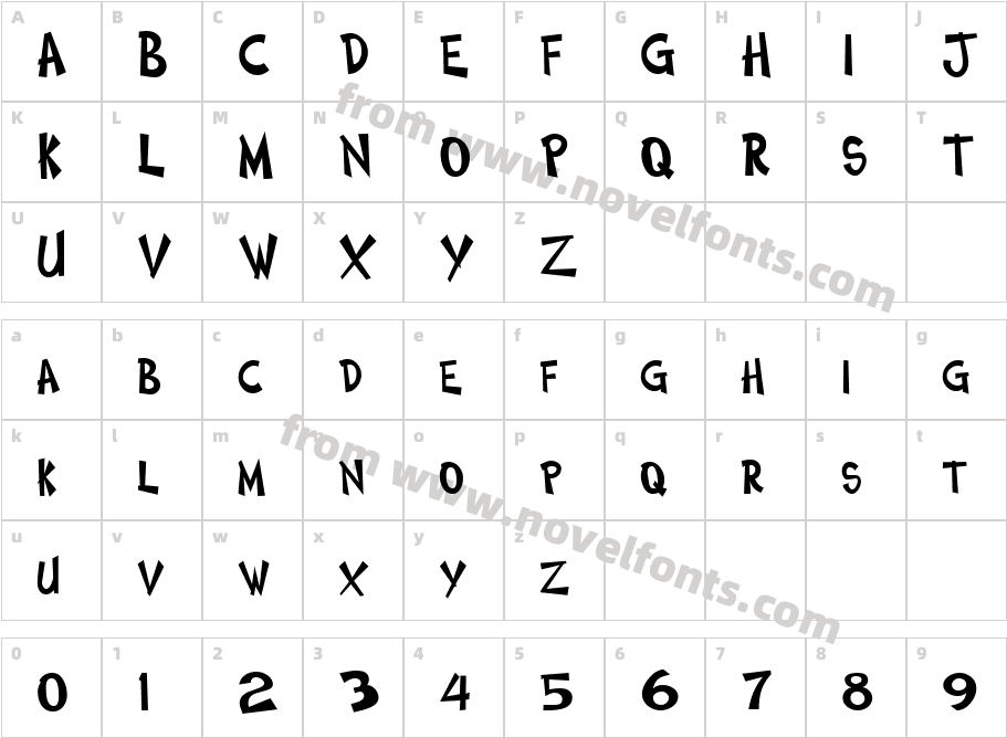 Comic Type BoldCharacter Map