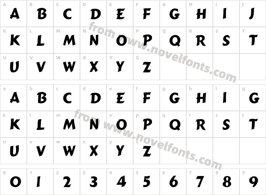 Comic Type Heavy RegularCharacter Map