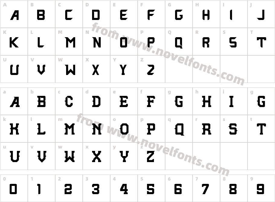 Commando 2011 RegularCharacter Map