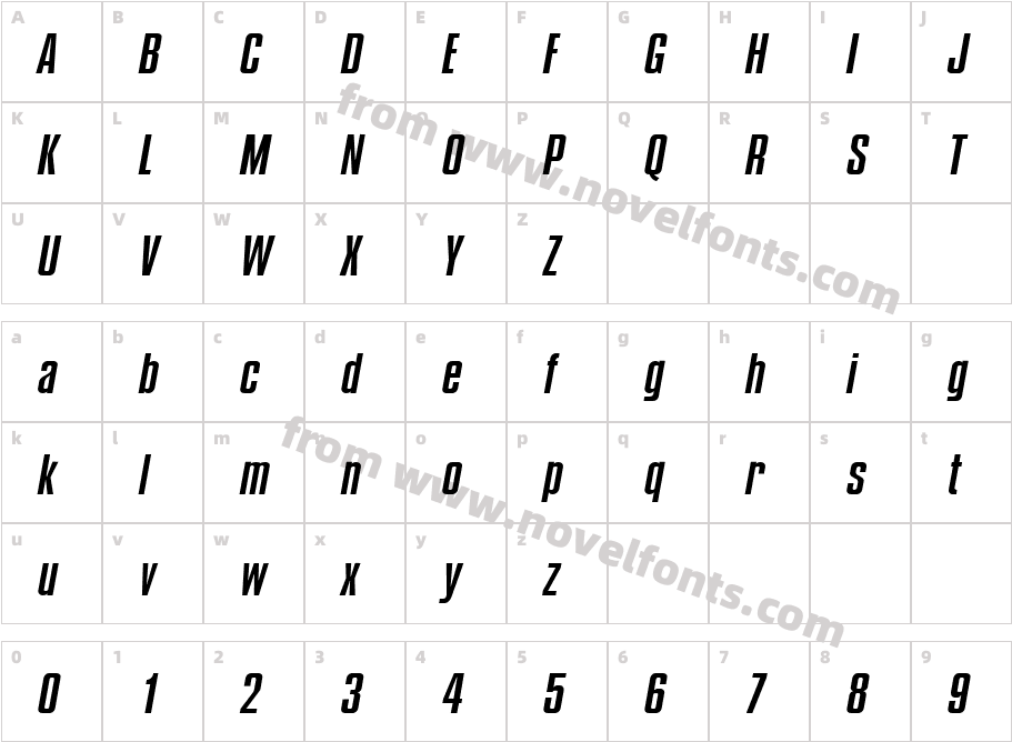 Compo ObliqueCharacter Map