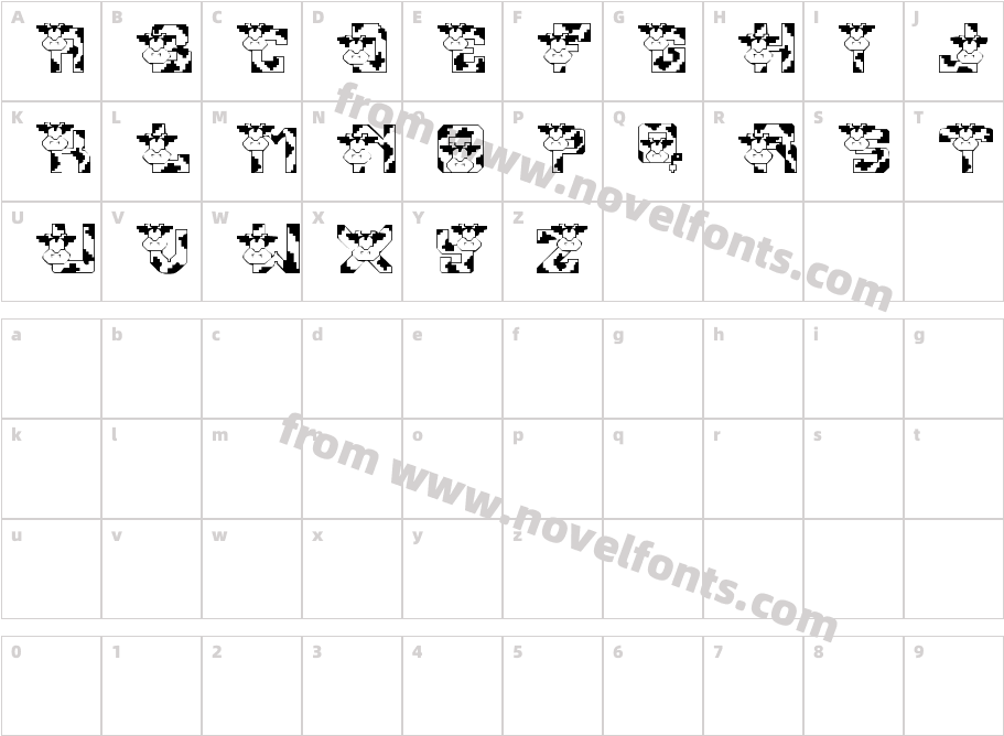 Conrad's CowsCharacter Map