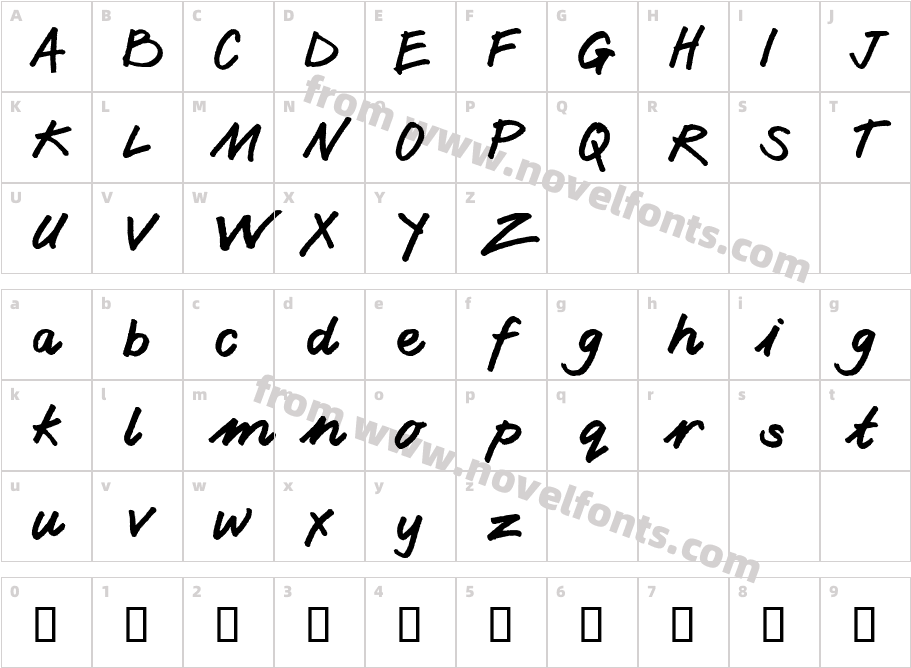 Conran Script NormalCharacter Map