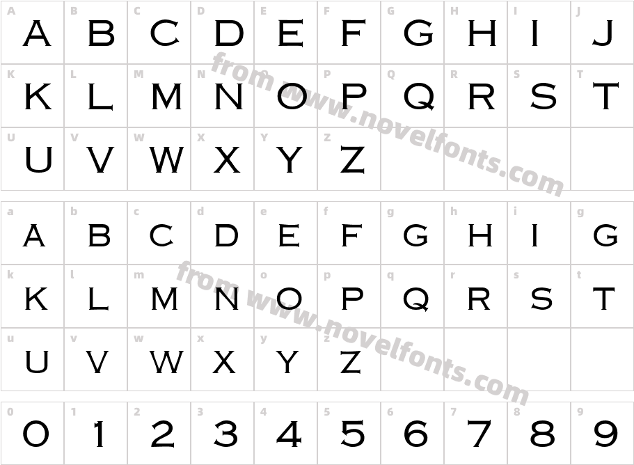 Coolblue Second Small BoldCharacter Map