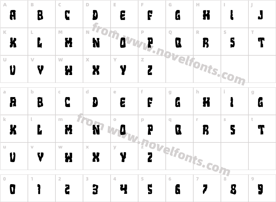 Beastian CondensedCharacter Map