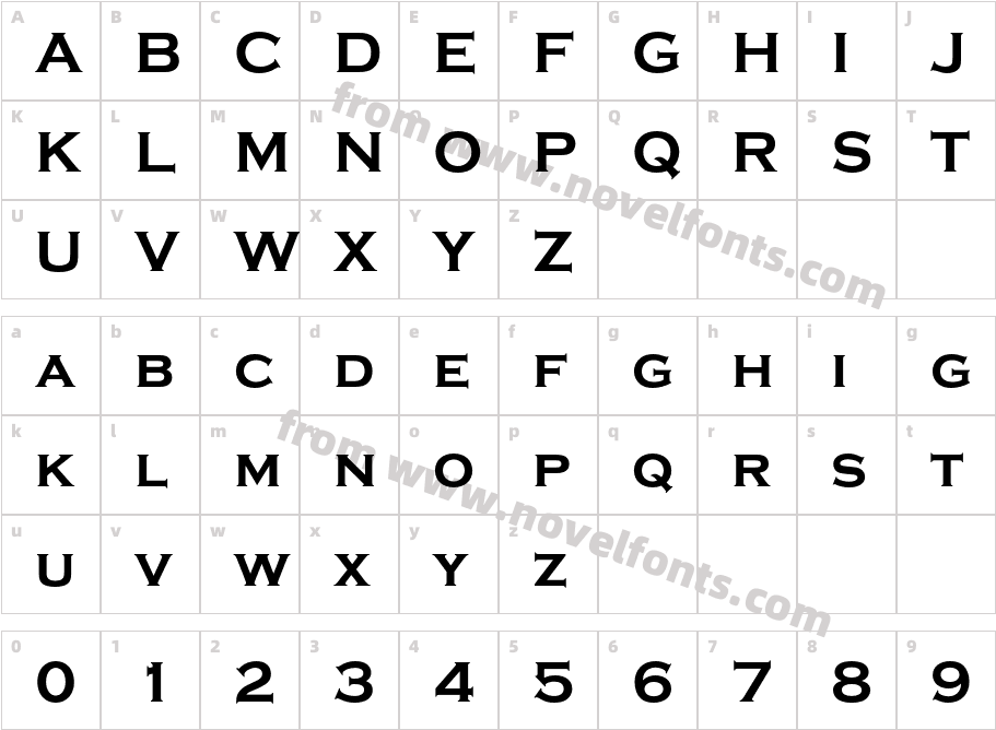 Copperplate BolCharacter Map