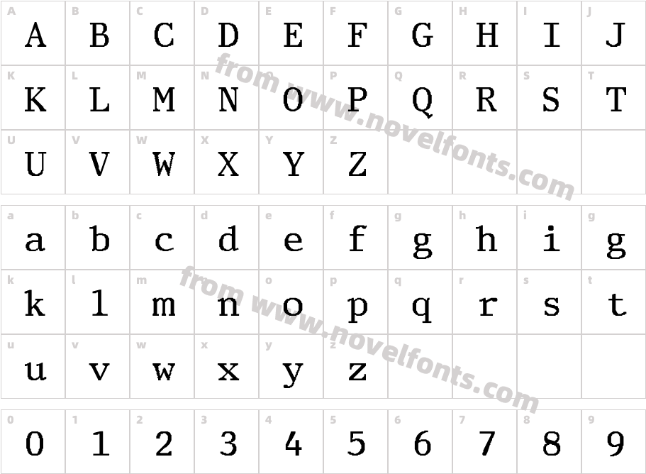 Coronas BoldCharacter Map