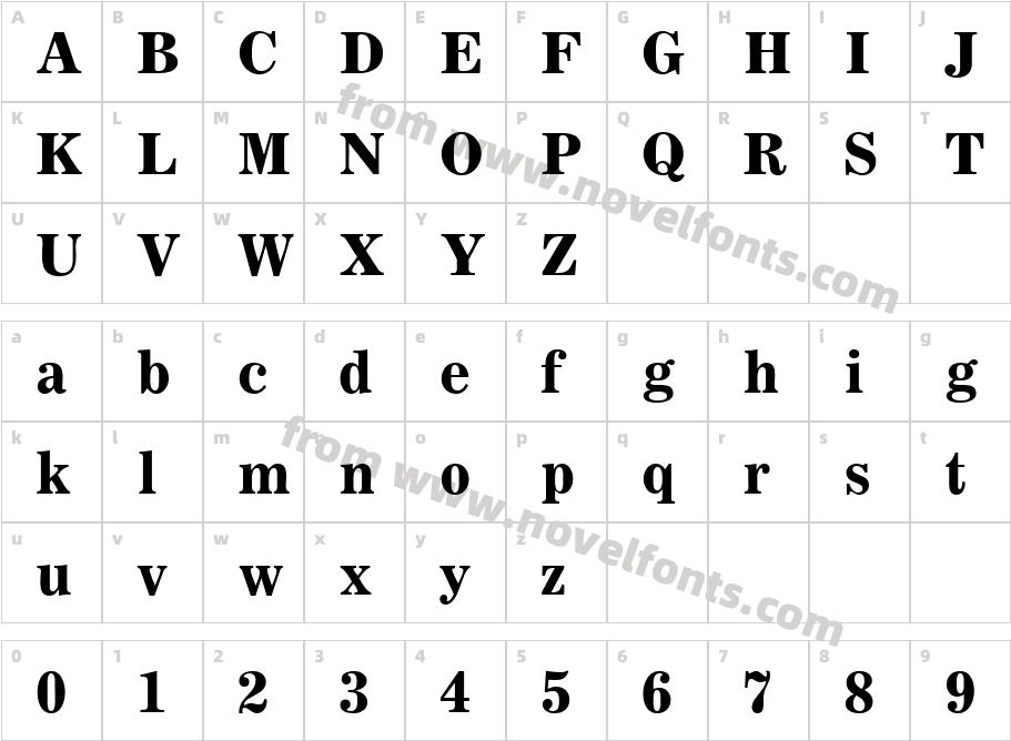 Corsair BoldCharacter Map