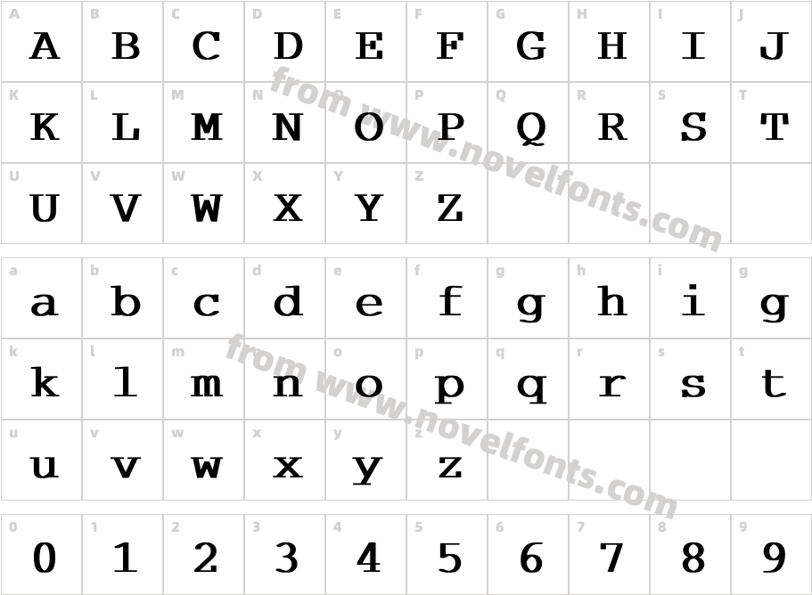 CourDL BoldCharacter Map