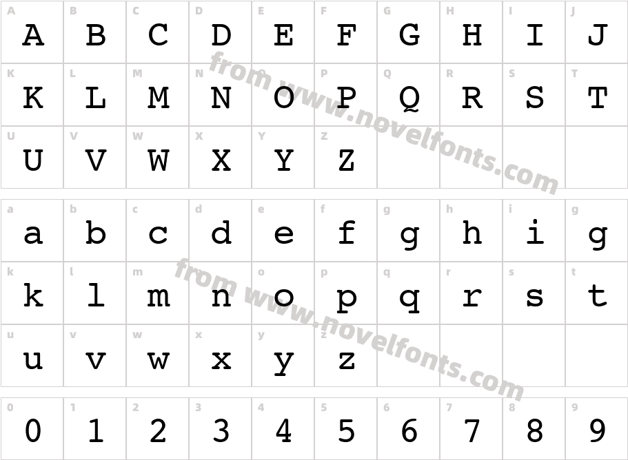 Courier 10 Pitch Cyrillic BTCharacter Map