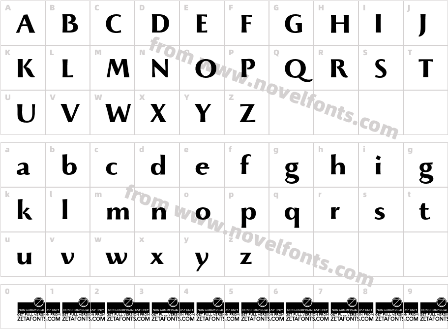 Beatrix Antiqua BoldCharacter Map