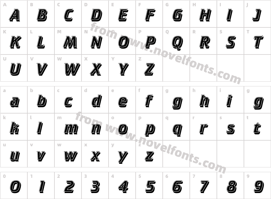 Cricket Inline ShadowCharacter Map