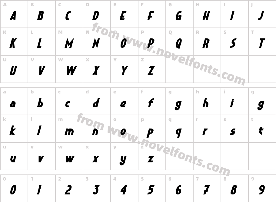 Crystal Deco Bold ItalicCharacter Map