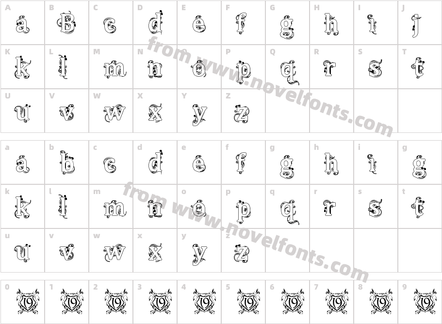 Beauregard HollowCharacter Map