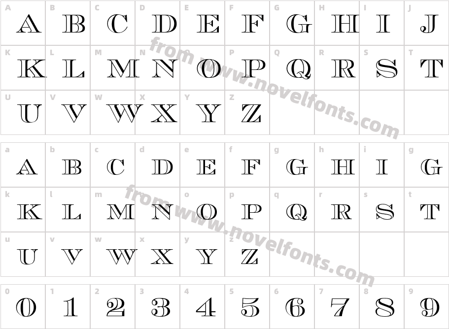 Currency OutlineCharacter Map