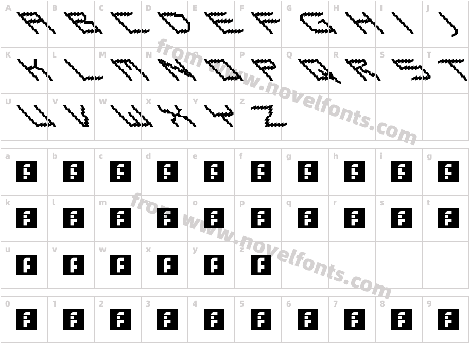 Cursive Aggression RegularCharacter Map