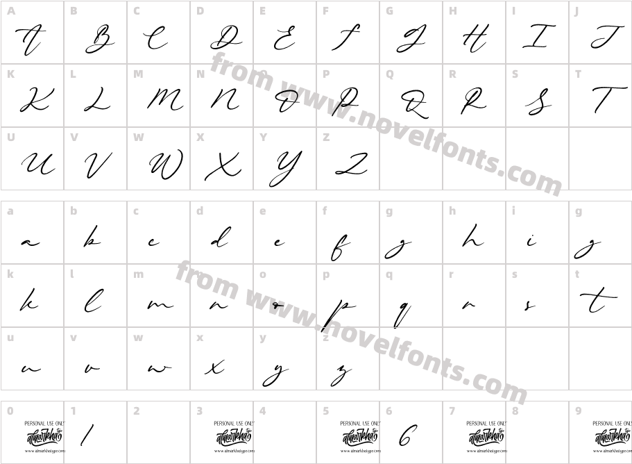 BeautiellaCharacter Map