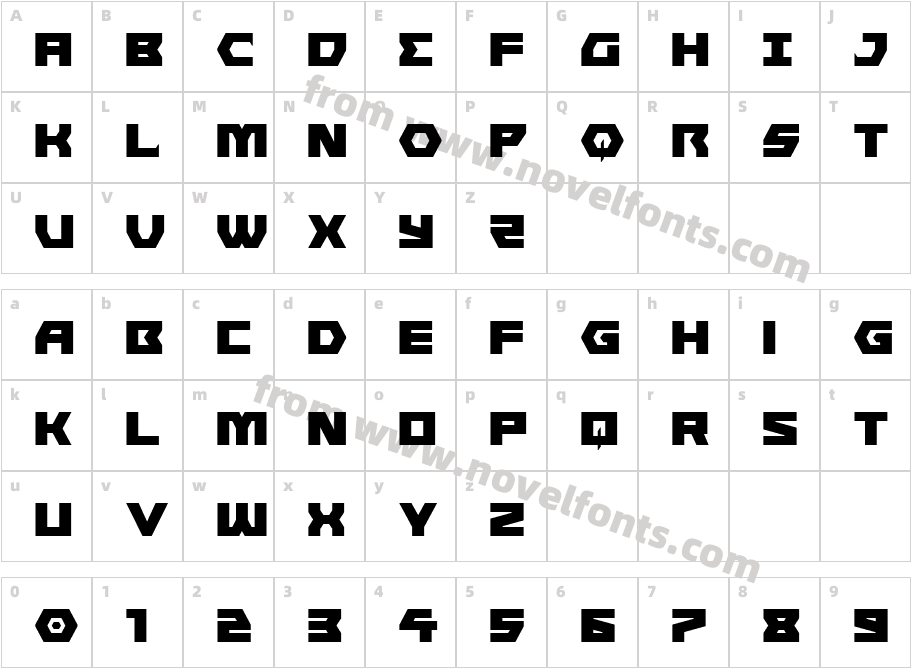 Cyberform TitleCharacter Map