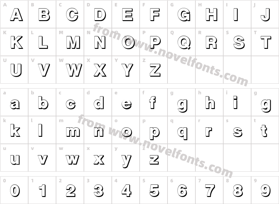 Cyrvetica Shadow BoldCharacter Map