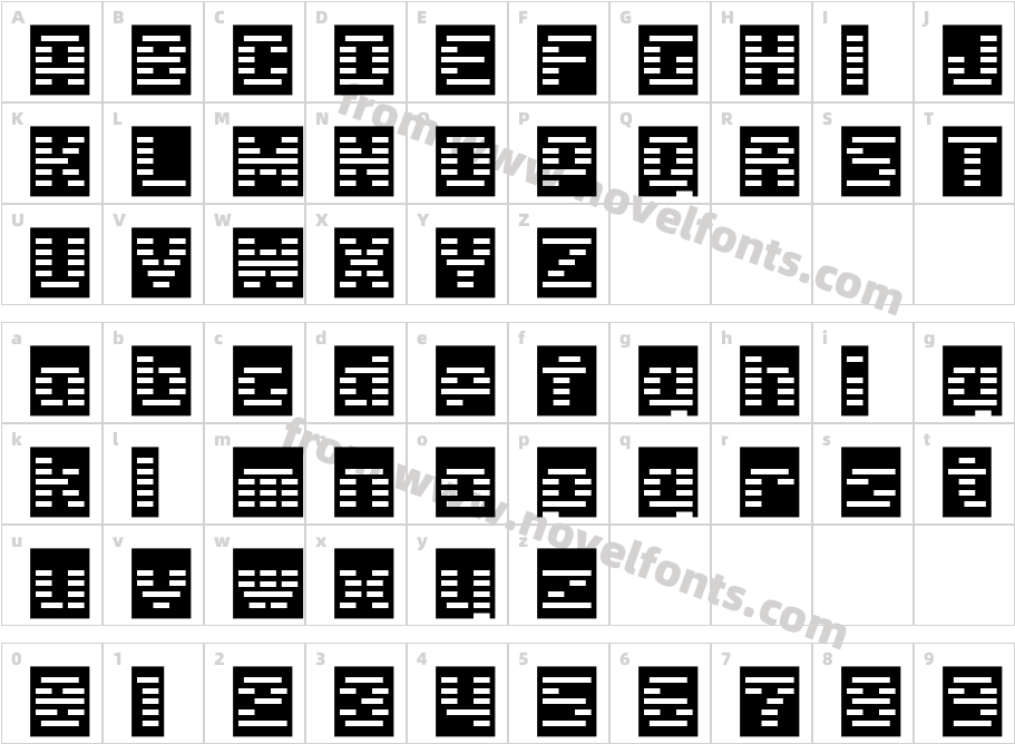 D3 Digi Bit Mapism type CCharacter Map