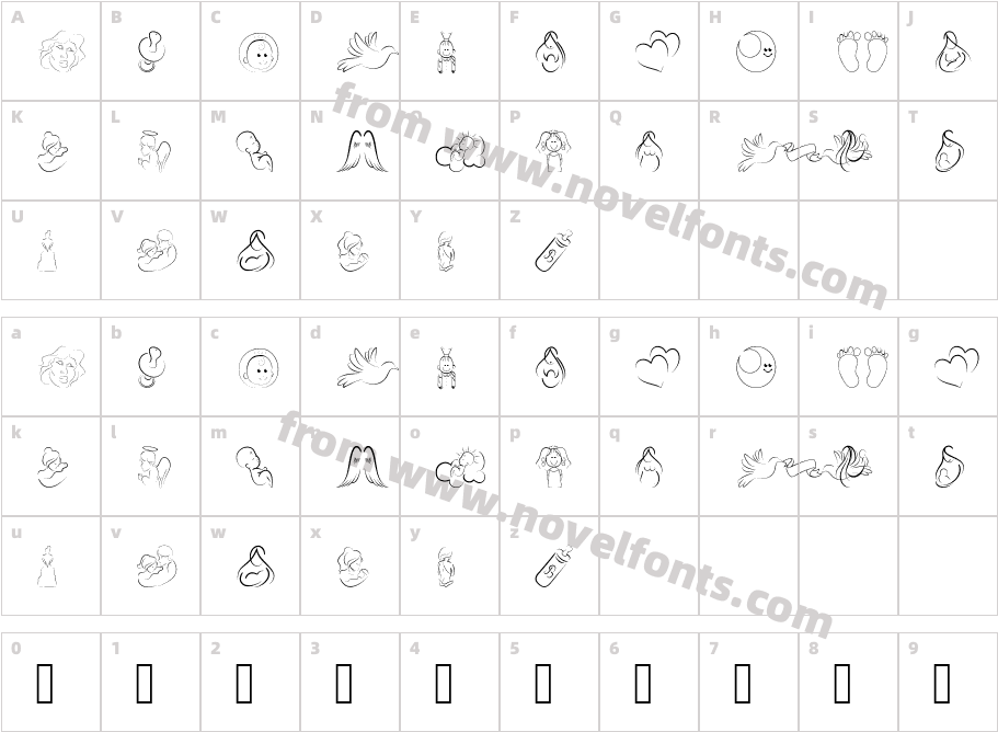 DCOXY stampCharacter Map