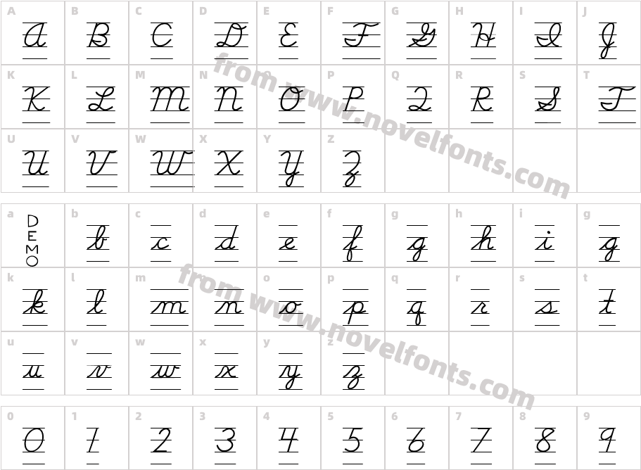 DMOB Cur LnCharacter Map