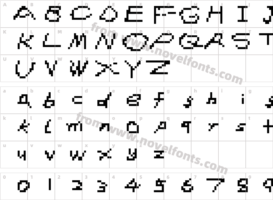 DSIO_FONT RegularCharacter Map