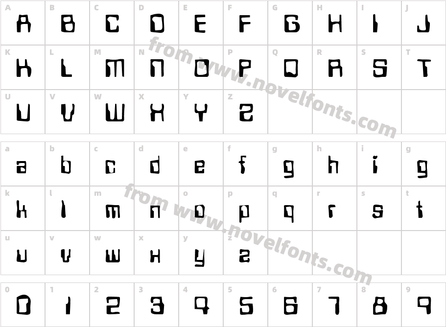 DTC DirtyM12Character Map