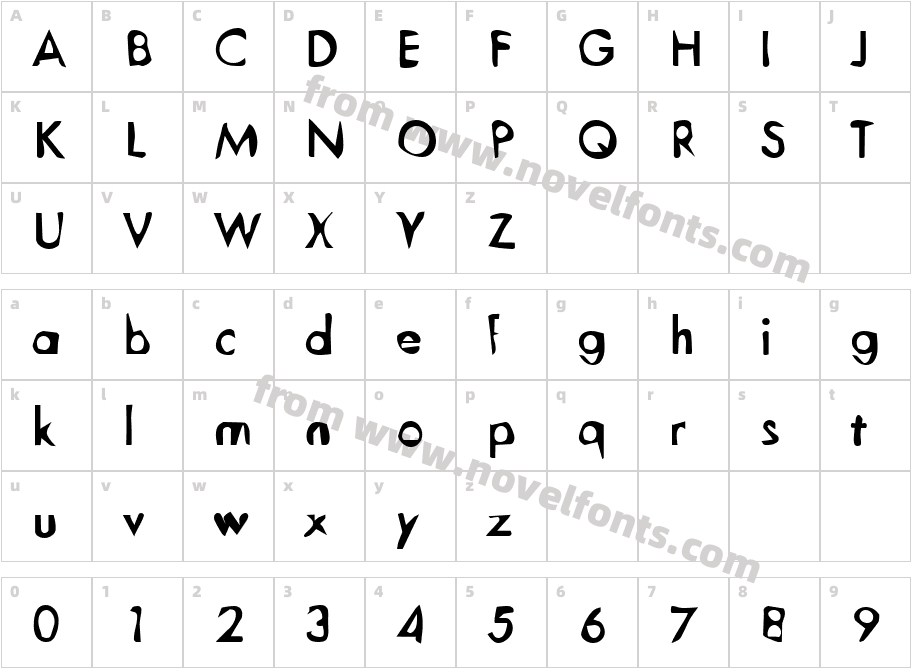 DTC DirtyM17Character Map