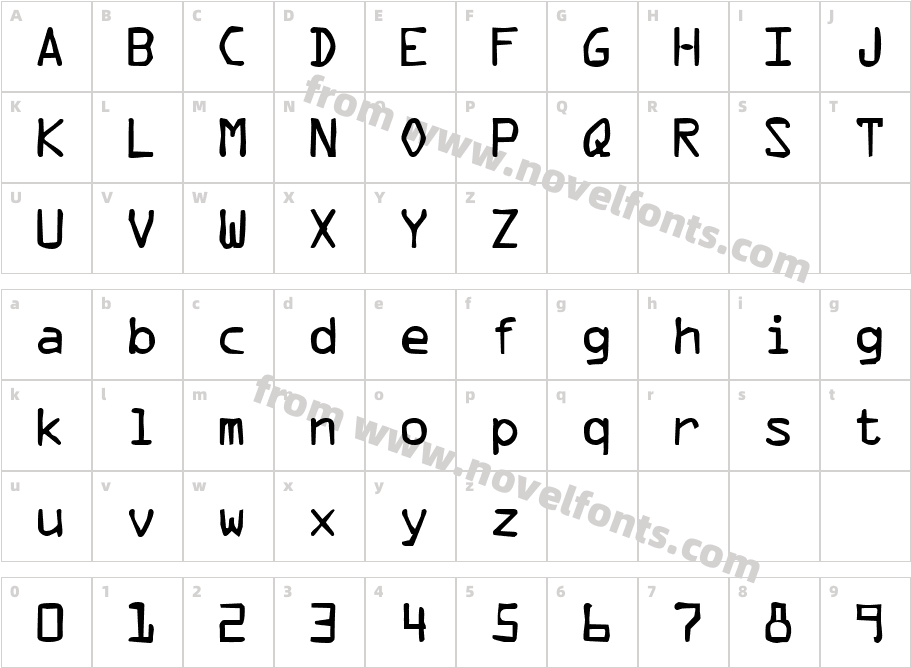 DTC DirtyM36Character Map