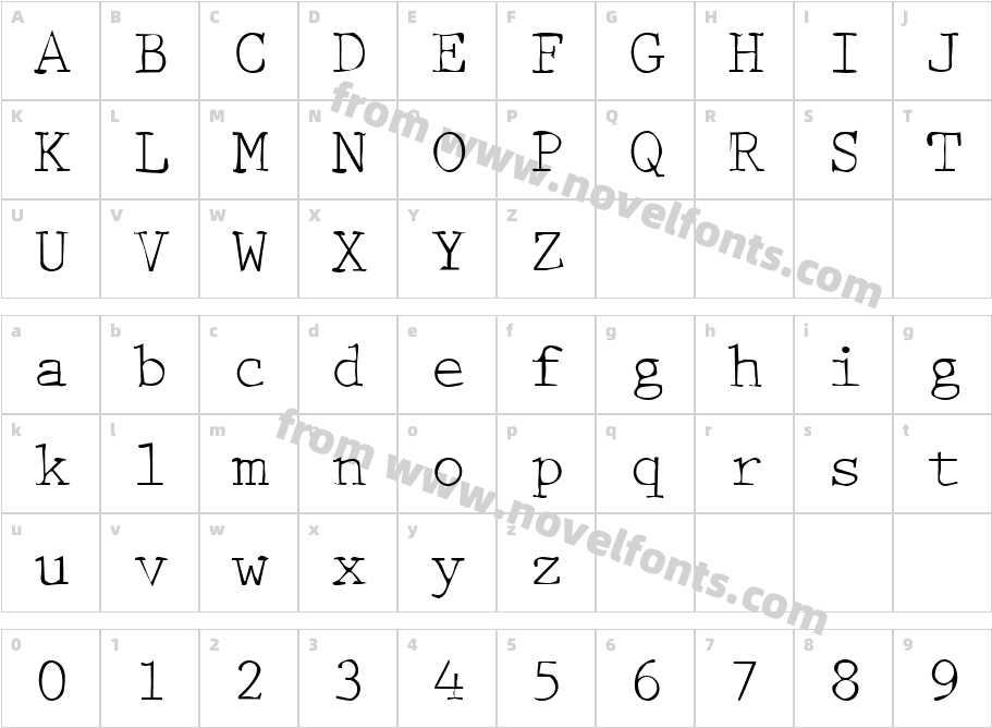 DTC DirtyM42Character Map